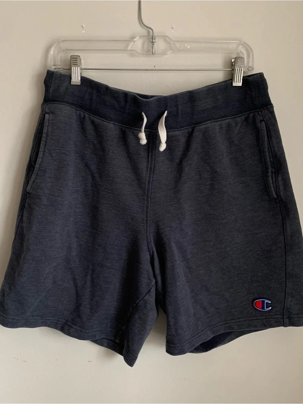Champion Navy Athletic Shorts with White Drawstring